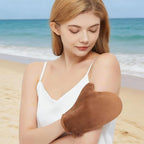 FUNAN Self Tanning Applicator Kit with Tanning Glove for Self Tan Mitt, Back Lotion Applicator, Mini Mitt and Ultra Soft Self Tanner Brush Bamboo Kabuki Brush, Brown