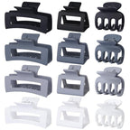 3 Styles Hair Clips for Women Small Medium Big Claw Clips for Thin Thick Hair 12 Pcs Hair Claw Clips Hair Clips Combination Hair Accessories for Women (Grey)