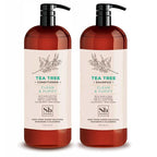 Soapbox Tea Tree Shampoo and Conditioner Set, Scalp Balancing with Tea Tree Oil, Jojoba Oil, Aloe and Shea Butter to Clean and Purify for All Hair Types, 1 Liter Each (Pack of 2)