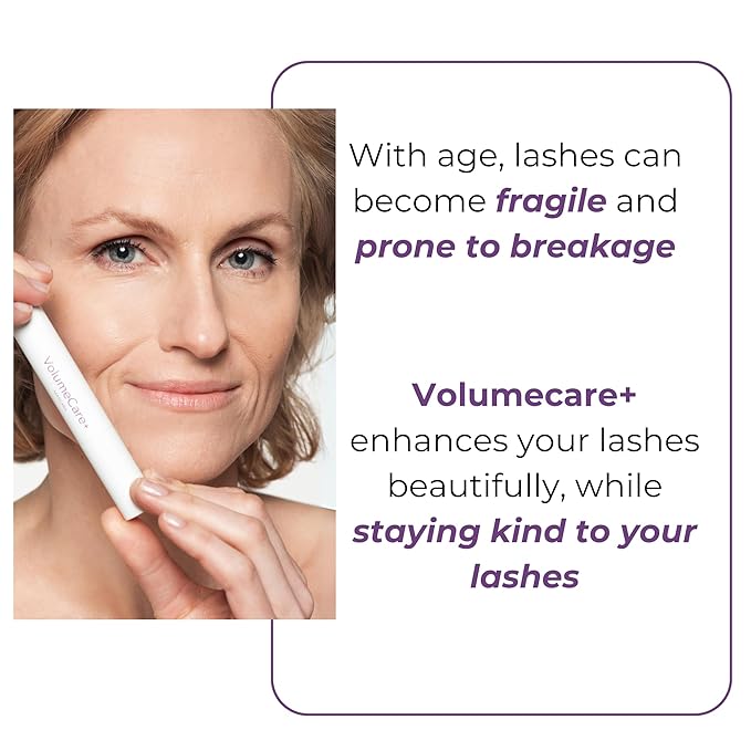 Rumi Cosmetiques VolumeCare+ Mascara For Mature Women - Extreme Length and Volume 2-in-1 Formula - No Clumps or Flaking, Long-Wearing, Hypoallergenic Mascara For Sensitive Eyes (Natural Black)