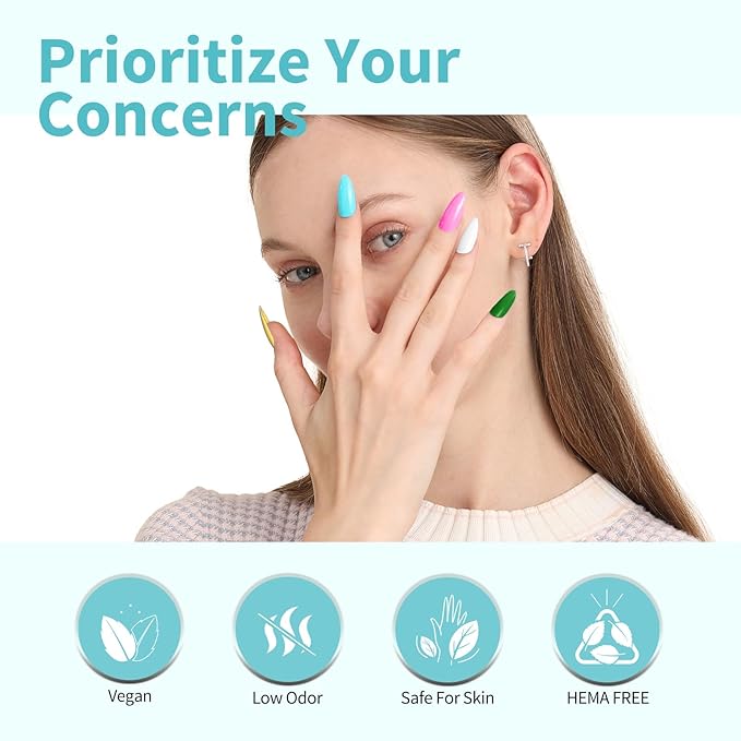 CANNI 9ml Hema-Free Gel Nail Polish Set- 6Pcs White Blue Orange Yellow Colors Gel Polish Kit, Soak Off LED Nail Gel Manicure Kit DIY at Home Salon Gifts for Women Girls