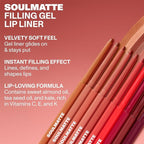 MORPHE Soulmatte Gel Lip Liner - Creamy Lip Pencil with a Matte Formula - Precision Contour Pencil with Sweet Almond & Tea Seed Oil for Long-Lasting Definition - Bella (0.007 oz)