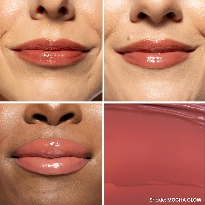 OFIR Hue Hydrator Sheer Lip Jelly | Luminous Gloss Shine Formula With Apricot Oil, Coconut Oil, Vitamin E for Subtle Color | Cruelty Free Hydrating lip Balm | Mocha Glow - Warm Terracotta, 0.135 Fl oz