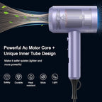 slopehill Professional Ionic Hair Dryer, Powerful 1800W Fast Drying Low Noise Blow Dryer with 2 Concentrator Nozzle 1 Diffuser Attachments for Home Salon Travel (Lavender)