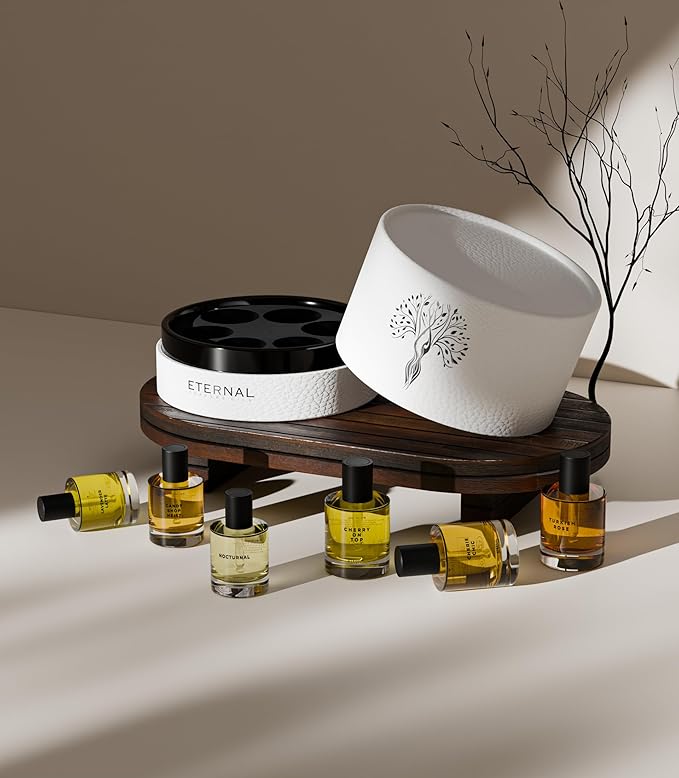 Eternal Perfume Oils Gift Box- Concentrated Perfume Oil Gift Set 6 - Oil-Based Perfume for Women & Men - Eau de Parfum - Cherry On Top, Cherry Chic, Turkish Rose, Lavender latte, Nocturnal, Candy Shop