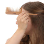 Wide Tooth Wooden Comb Handmade - Natural Vintage Style Wide Tooth Comb for Curls Gentle Styling - Anti-Static Wood Hair Combs For Women Detangling (Wide Tooth Tail Comb)