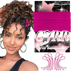 6pcs Pink Afro Hair Tie, Adjust Hair Ties for Thick Hair, Adjustable Headbands for Women, Hair Tie for Curly Hair, Large Adjustable Length Satin Hair Ties for Afro Puff