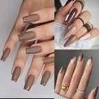 AILLSA Caramel Brown Gel Nail Polish Coffee Dark Nude Polish Fall Winter Color Jelly Gels Nail Polish Natural Sepia Long Lasting Soak Off U V Gel Nail Salon DIY Holiday Gifts for Women 0.51 Fl Oz/GF06