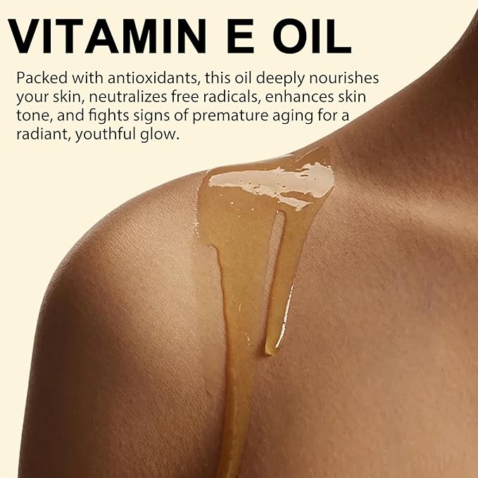 Pure Vitamin E Oil, 75,000 IU Ultra Concentrated & Natural for Stretch Mark/Scars Treatment, Smoothing & Moisturizing Skin & Hair & Cuticles, Cold Pressed/Hexane Free/Non-GMO, 60ML/2Fl Oz