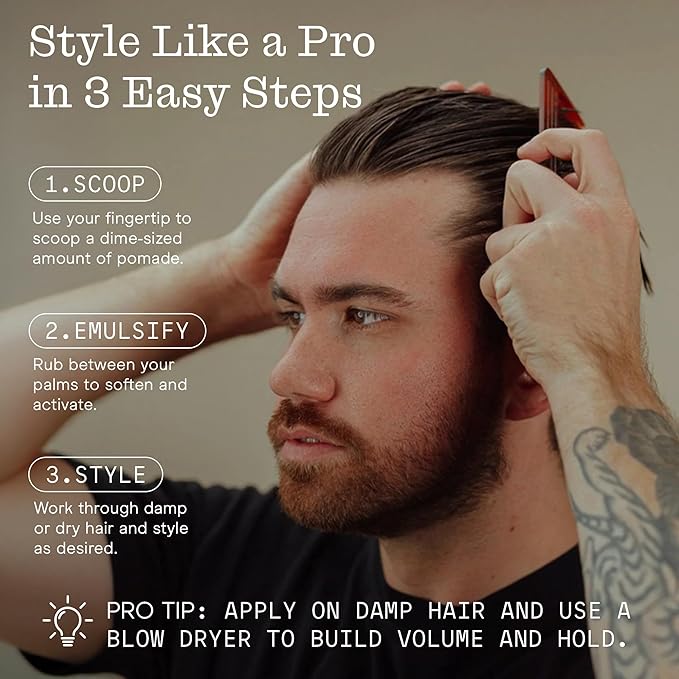 Firsthand Supply All-Purpose Hair Pomade for Men & Women - Flexible Firm Hold with Natural, Low Shine – Organic, Water Based Pomade - Nourishing Aloe & Shea Butter - All Hair Types & Lengths - 3oz