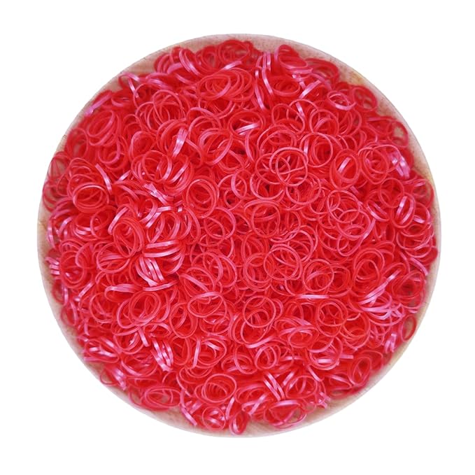 3200 Pcs Elastic Rubber Bands Small Hair Ties Hair Rubber Mini Hair Bands Hair Elastics Tiny Soft Holder Ponytails for Girls (Pearlescent Red)