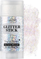 Mermaid Hair Glitter Stick, Waterproof Face Glitter for Concerts Music Rave Festival Party, Face and Body Glitter Makeup with Sparkle for Women Body/Face/Hair/Wig