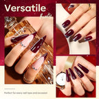 Makartt Dark Red Burgundy Gel Polish: 15ml Maroon Red Gel Nail Polish Fall Winter Soak Off UV LED Lamp Art Manicure Salon DIY Home Intense Color Gifts for Women Crimson Luxe