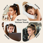 Velvet Scrunchies for Women – 8PCS Black Large Hair Ties – No Crease, Frizz-Free, Soft & Gentle Elastic Hair Bands for Fine, Short, or Everyday Hair, Stylish Hair Accessories Gifts