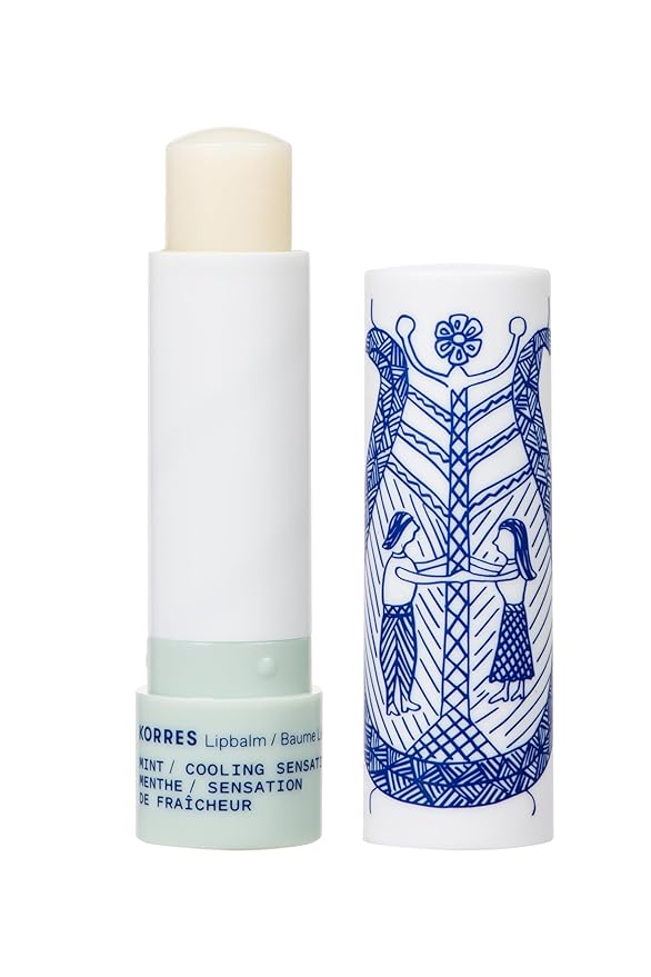 KORRES Balsam Lip Butter Stick Clear Mint, Moisturizing Balm with Greek Hypericum Oil, Nourishing Formula for Smooth Lips, Lightweight Shine, Daily Lip Care, 0.17 oz, Stocking Stuffer