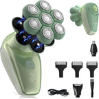 3-in-1 Groomer Shaver for Men, Bald Head Shaver & Beard Trimmer, Men’s Electric Shavers Wet/Dry IPX7 Waterproof, 120-Min USB Rechargeable Razor for Face & Body, Ideal Grooming Gift Set for Men