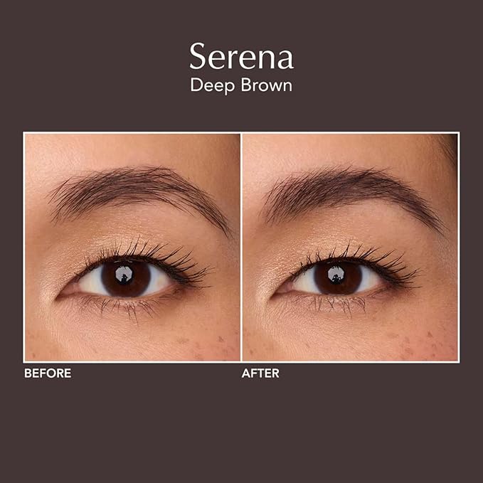 Thrive Causemetics Infinity Waterproof Eyebrow Pencil, Retractable Brow Pencil with Hyaluronic Acid & Shea Butter, Dual Ended Eyebrow Brush Spoolie, Fine Tip, Vegan & Cruelty Free, Serena (Deep Brown)