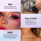 LANGMANNI 8 Colors Face & Body Glitter Palette - Holographic Changing Sparkling Mermaid Sequins for Women Girls Music Festival Party Rave Makeup(#A)