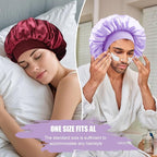 Satin Silk Bonnet for Sleeping, Soft Satin Lined Hair Bonnet for Women, Double Layer Sleep Nightcap