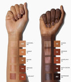 MAKE Beauty Diffusion Dew Skin Tint. Sheer to Medium Coverage Radiant Finish. Blurring, Smoothing, and Brightening for Glowing Complexion. Enhanced with Niacinamide and Adenosine. Amber 10