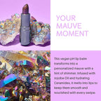 Winky Lux Aurora Glimmer Balm – Nourishing pH Lip Balm with Color Changing Mauve Tint, Hydrating Ceramides Soften and Hydrates Lips, Coconut Scent