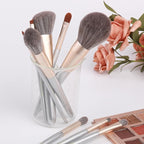 Natural Hair Makeup Brushes Set Professional, Grey Squirrel Hair Makeup Brush Set with Case, Unique Cosmetic Brushes Makeup Set, Natural Makeup Brushes, Natural Bristle Makeup Brushes -Silver