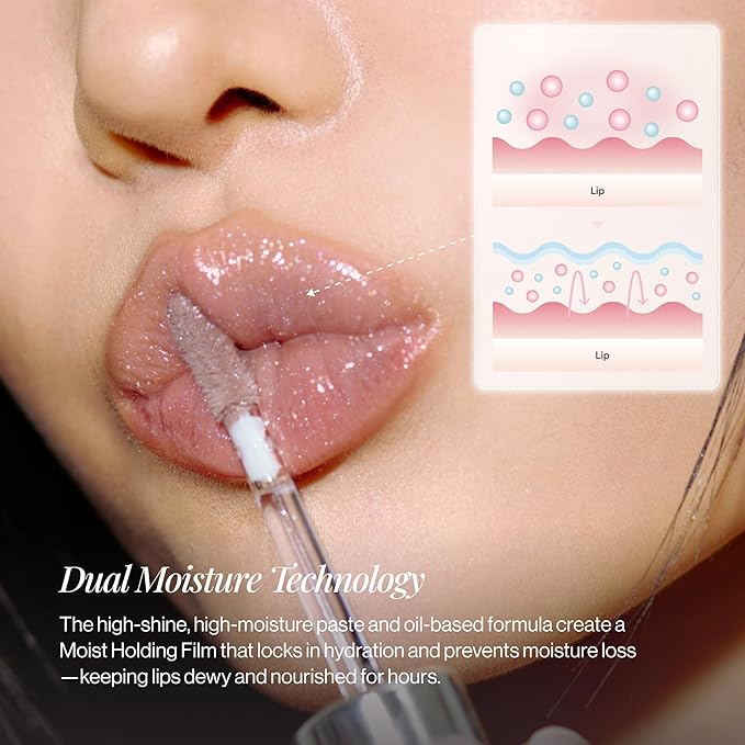 ENTROPY MAKEUP Tulle Lip Gloss, Lightweight 3D Pearl Shimmer, Ultra-Gloss High Shine, Non-Sticky Moisturizing Lip Gloss with Peptide Complex, Robe