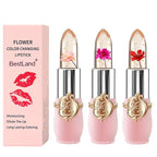 BestLand 3 Pcs/Set Flower Jelly Lipstick Set Temperature Change Moisturizer Long Lasting Nutritious Balm Magic Color Change Lip Gloss (3Pcs Flower Jelly Lipstick 010203)