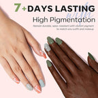 modelones Nail Polish Set 6 Colors Green Blue Nude Glitter Nail Polish Kit Quick Dry Finger Mini Bulk Manicure DIY Nail Art Salon Home Gifts For Women Girls