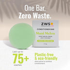 Maui Melon Conditioner Bar, Vegan Solid Hair Conditioner for Curly & Textured Hair, with Melon, Lemon, Coconut, Zero Waste, Travel-Friendly