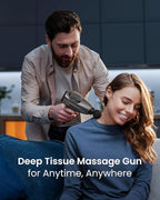 RENPHO Massage Gun Deep Tissue, Percussion Muscle Massage Gun for Athletes Men Women, Valentine's Day Gifts, Electric Handheld Massager Gun for Pain Relief Relax 6 Massage Head, Gray