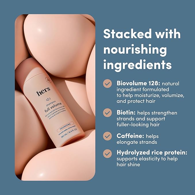hers full volume volumizing shampoo for volume, shine & bounce - 6.4 fl oz