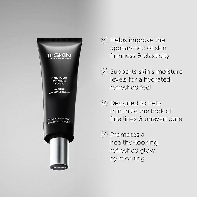 111SKIN Black Diamond Contour Firming Mask, Hydrating Overnight Face Mask with Hyaluronic Acid & Diamond Peptides That Helps Reduce Fine Lines and Wrinkles at Night for All Skin Types, 2.54 fl oz
