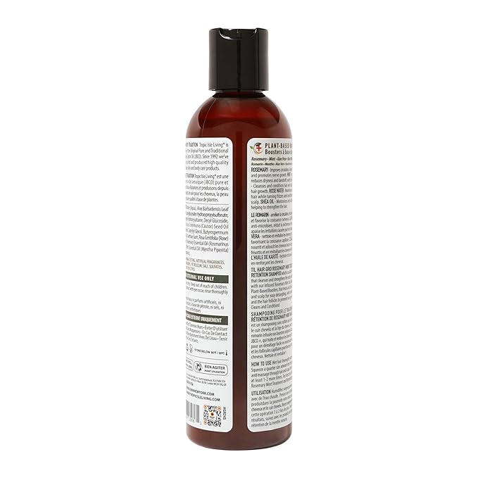 Tropic Isle Living Rosemary Mint Shampoo, 8 oz - Gently Cleanses and Nourishes Hair from Root to Tip, Free from Harmful Ingredients, Cruelty-Free, Suitable for All Hair Types