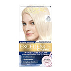 L'Oreal Paris Excellence Crème Permanent Hair Dye, Triple Care Hair Color with Pro-Keratine Complex for 100% Gray Hair Coverage, 02 Extra Light Natural Blonde, 1 Kit