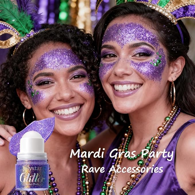 Roll-on Face Body Glitter Gel for Women Kids, Holographic Chameleon Color Glitter Gel Long Lasting Shimmer Makeup for Singer Concerts Music Festival Halloween Rave Accessories (#8 Aurora Violet)