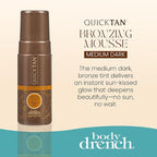 Body Drench QuickTan Self Tanner Mousse – Medium Dark Tan, Sunless Tanning Foam for Body, Natural-Looking Glow, 4.2 oz