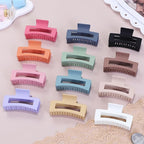 12 Pcs Medium Hair Clips, 3.5 Inch, Colorful - Hair Clips for Thick and Thin Hair, Square Claw Clips, Jaw Clips, Bulk Hair Accessories for Women and Girls