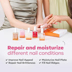 modelones Nail Strengthener Sheer Pink Nail Polish Nail Hardener Extra Strong and Growth Natural Nail Ridge Filler Nail Strengthener for Damaged Nails Repair Gifts for Women 15ml