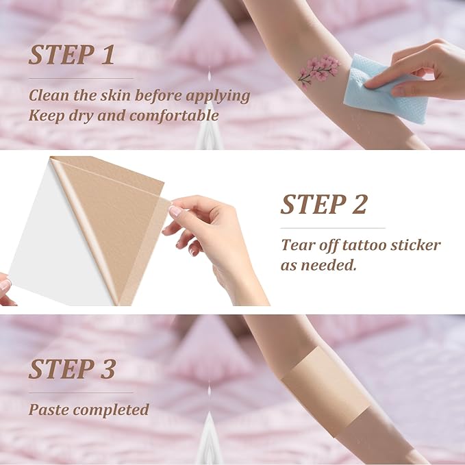 30 Pcs Tattoo Cover Up Patch Waterproof Invisible Non-Woven Tattoo Concealer Tape for Scars, Birthmarks & Tattoos, Ultra Thin Breathable Tatoo Cover Up Stickers