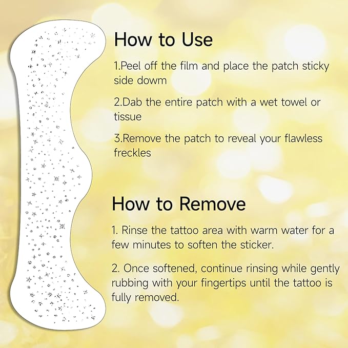 Glitter Freckles Face Tattoo - Silver Freckles Temporary Tattoos, Body Face Glitter for Women Girls, Cute Star Sparkle Patches Makeup Accessories for Festival Rave Parties Halloween, Silver 6 Pcs