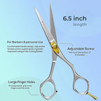 Suvorna Hair Cutting Scissors for Professionals, Barbers - Hair Shears for Cutting, Trimming, Grooming, Precision - Extremely Sharp Razor Edge - Made With 6.5" Japanese Stainless Steel for Men, Women.