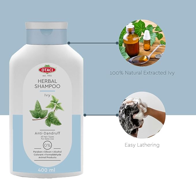 OTACI Herbal Ivy Shampoo – Deep-Cleansing, Vegan Formula Infused with Rosemary, Sage, Chamomile & Mint for Stronger, Shinier, Healthier Hair (13.5 Fl Oz)