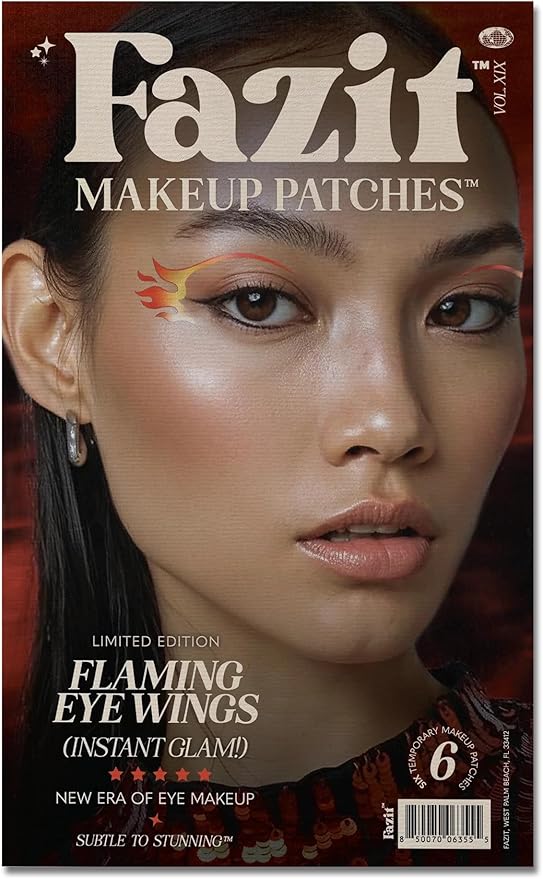 Fazit Makeup Patches - Halloween Flaming Eye Speckles - Glow Up Make-Up Patches - Cute Glitter Makeup Accessories for Women - Cosmetic Glitter for Face