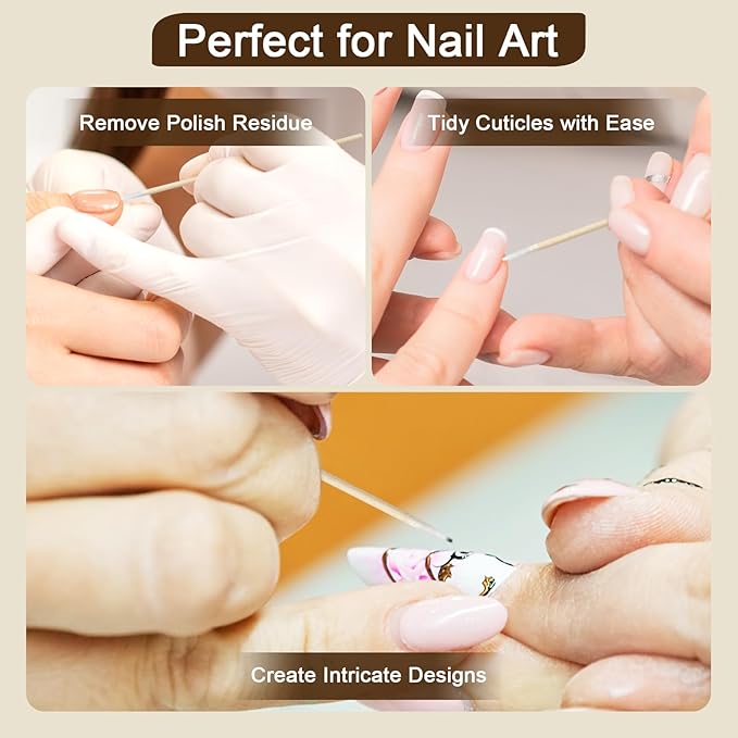 200 Pcs Microblading Cotton Swabs, Pointed Cotton Swabs with Bamboo Sticks for Makeup, Nail Polish, Tattoo Touch Ups, Crafting and Beauty Detail, Lint-Free, 4 Inch