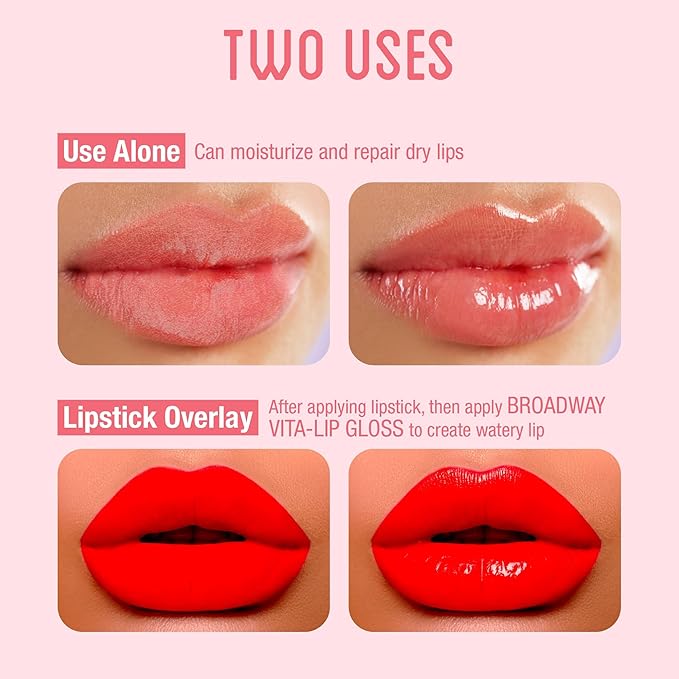 Ruby Kisses Broadway Vita-Lip Clear Lip Gloss (Rosehip Oil 6 Pack), Ultra-Hydrating & Soothing Formula with Vitamin Oils, High-Shine Non-Sticky Finish, Healing Glossy Lip Balm With Vitamin A