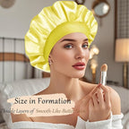 Satin Silk Bonnet for Sleeping, Soft Satin Lined Hair Bonnet for Women, Double Layer Sleep Nightcap