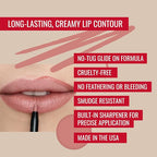 Runway Rogue ‘Soft Box’ Nude-Pink Pearl Glam Shimmer Long Wear Liquid Lipstick Bundle with ‘Spotlight’ Matte Light-Beige Designer Liner Lip Liner