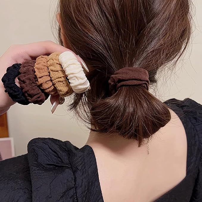 Hair Scrunchies For Women's Hair Black Seamless Hair Ties No Damage Ponytail Holders With All Day Hold Thick & Curly & Heavy Fine Hair Accessories Strong Elasticity No Snag Dents Breakage