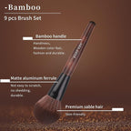 Bamboo Makeup Brushes Set Professional, Sable Makeup Brush Set with Case by Luxury ENZO KEN, Cosmetic Brushes Makeup Set, Make up Brushes Set Professional, Natural Hair Makeup Brush Set Professional.